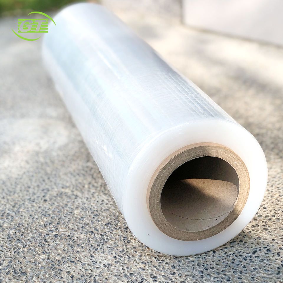 Pallet Polyolefin LDPE Cast Hand Stretch Film Roll Wrapping PE Transparent Lldpe Packaging Film Soft Moisture Proof GT
